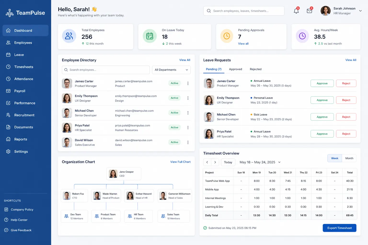 TeamPulse — HR & Leave Management SaaS
