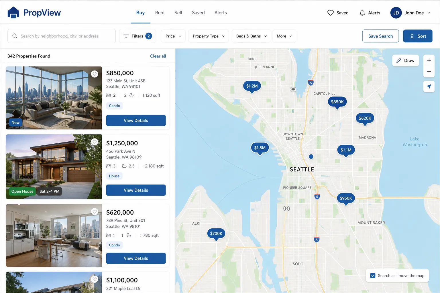 PropView — Real Estate Listings Platform